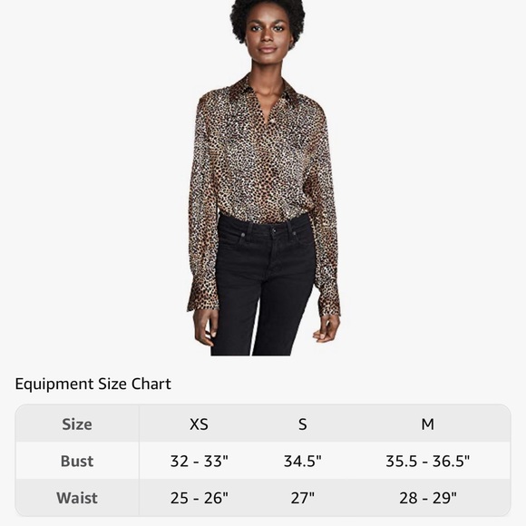 Equipment Animal Print Didina Long Sleeve Shirt Size S - Picture 6 of 14